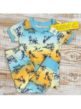 Toddler Dinosaur Print Pattern 2 pc Pajama Set in Size 18-24 Months